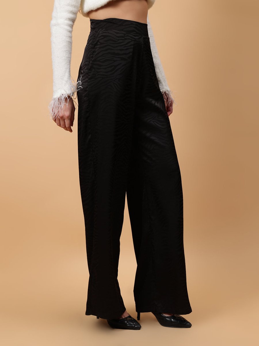 Gaiia Zebra Stripe Wide Leg Pants - GAIIA